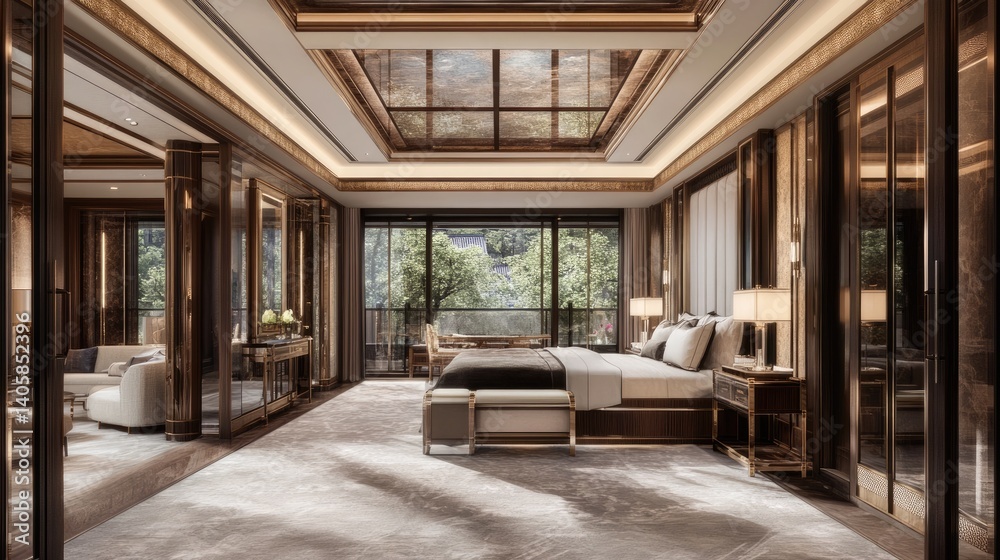 Luxurious bedroom suite with opulent design features. Luxurious bedroom suite with opulent design features.
