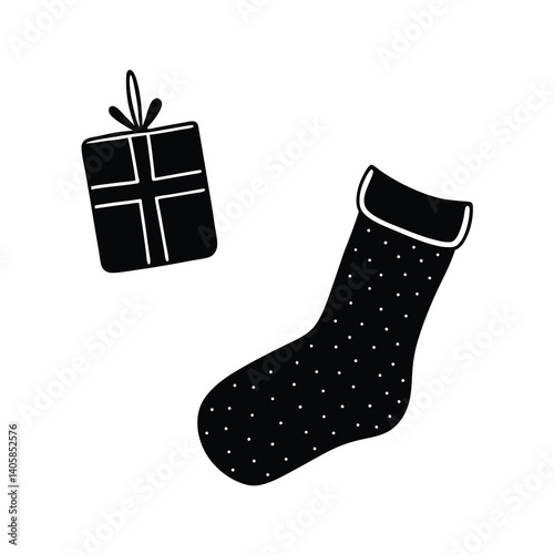 christmas sock isolated on white background