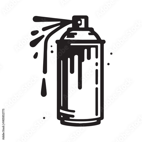 Artistic spray paint can image with dripping paint and grunge effect