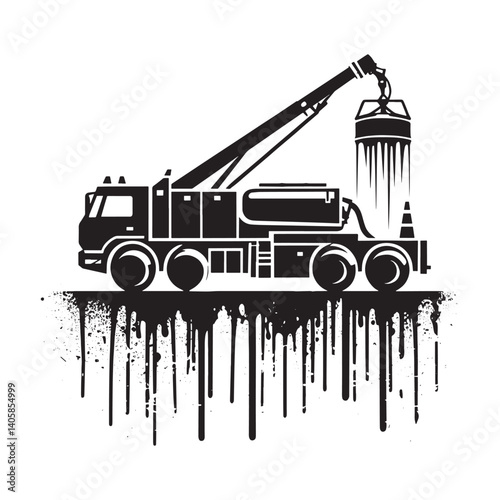Isolated Vector Illustration of Ground Support Equipment with Grunge Detail