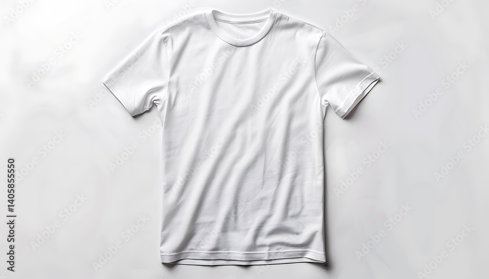 Plain White TShirt on White Background, Short Sleeve, Round Neck, Studio Shot Plain White TShirt on White Background, Short Sleeve, Round Neck, Studio Shot