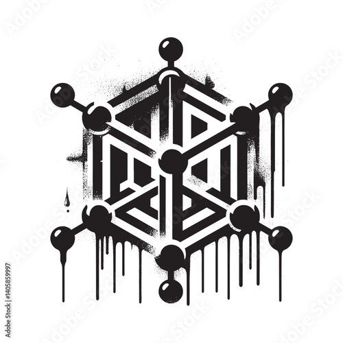 Stylized Depiction of a Superconducting Qubit Structure in Black and White