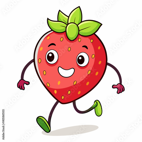 Modern strawberry fruit vector drawing for healthy food branding, summer projects, and fruity digital artwork.