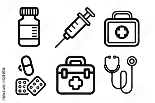 Medicine icon set