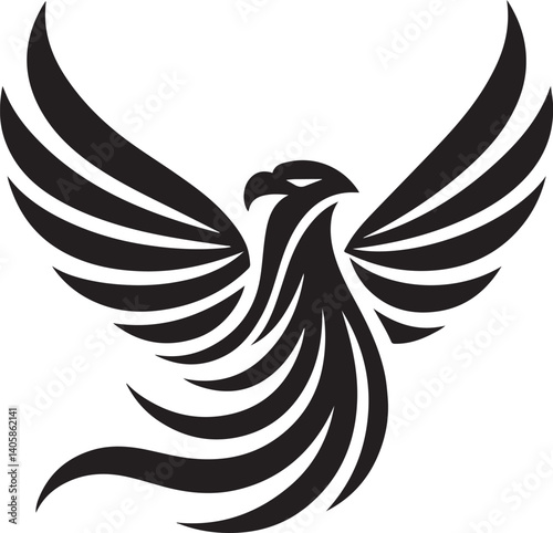 Falcon wing Logo Template vector black color on white background