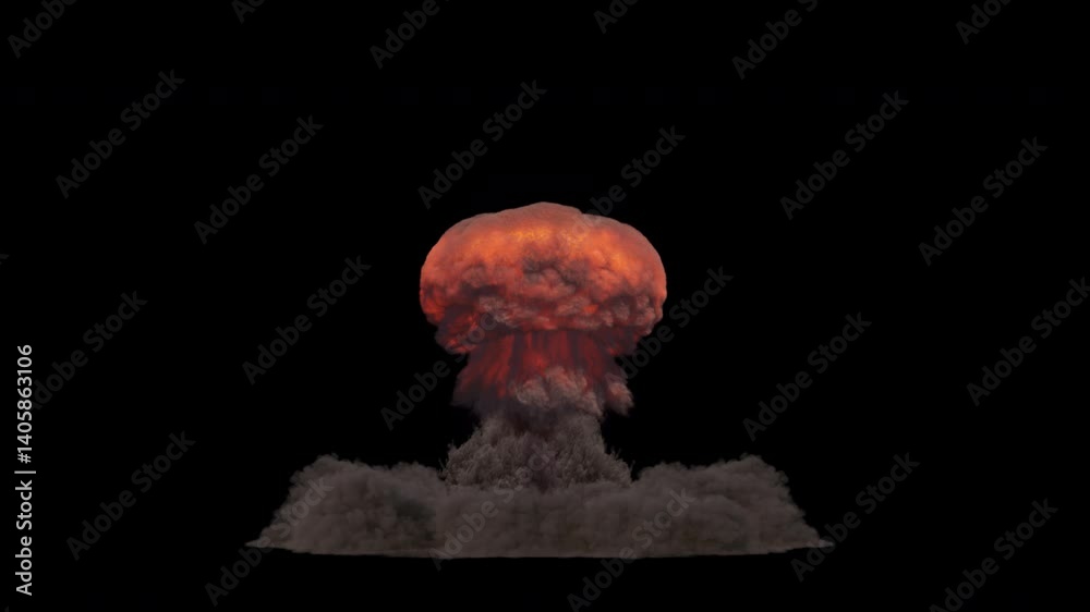 The explosion of a military explosives or flammable with a strong smoke.
