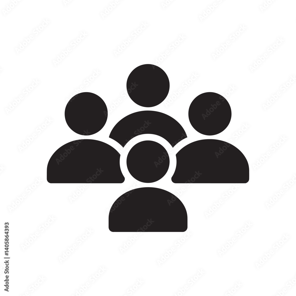 Group of People Icon Representing Small Teamwork, Collaboration, and Professional Networks Editable Vector Illustration Isolated on a White Background Ideal for Social, Business, and Community Group of People Icon Representing Small Teamwork, Collaboration, and Professional Networks Editable Vector Illustration Isolated on a White Background Ideal for Social, Business, and Community