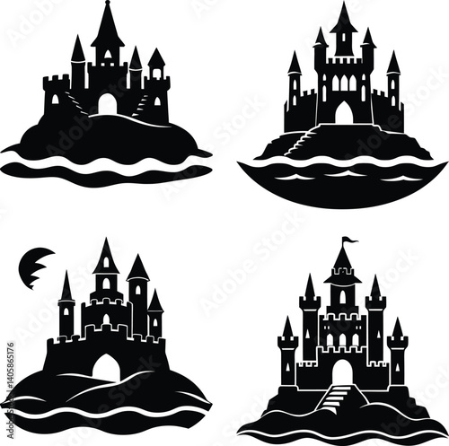 Sand Castle Silhouette vector