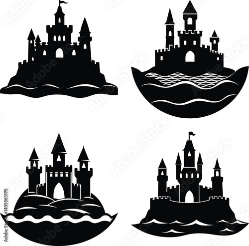 Sand Castle Silhouette vector