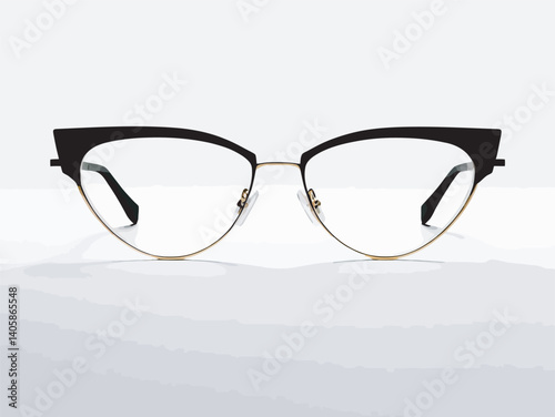 glasses on white background