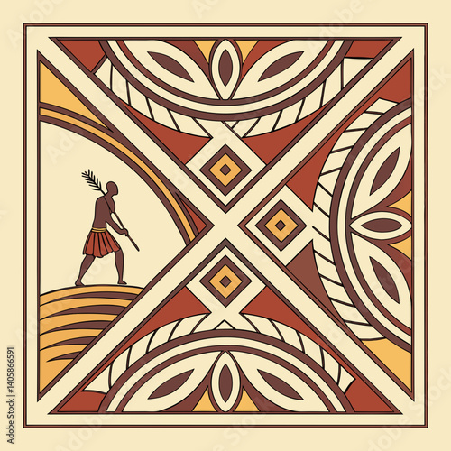 Intricate geometric tribal artwork perfect for modern and stylish home décor and digital wall prints.