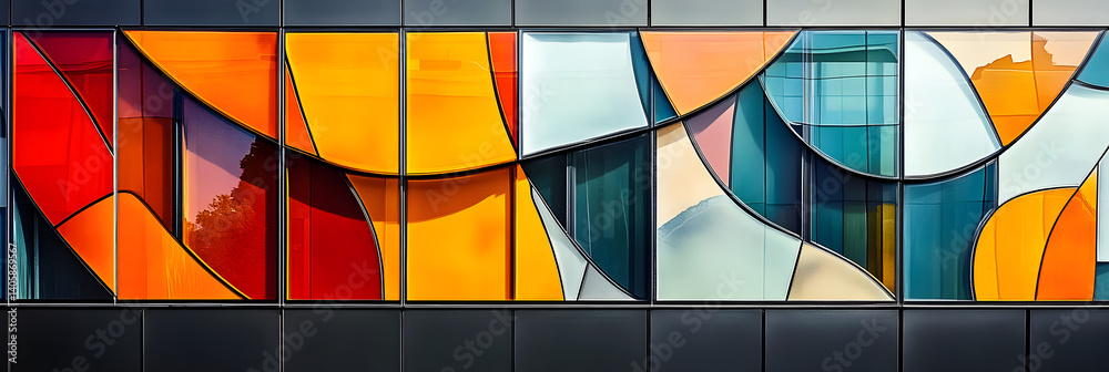 Dancing Shadows and Shifting Colors: An Abstract Facade's Playful Allure Dancing Shadows and Shifting Colors: An Abstract Facade's Playful Allure