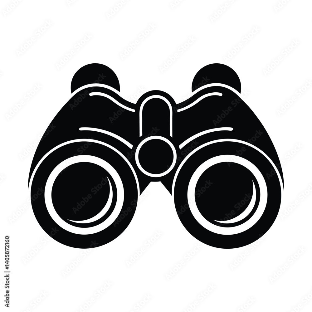  Silhouette of Binoculars with Bold Circular Lenses