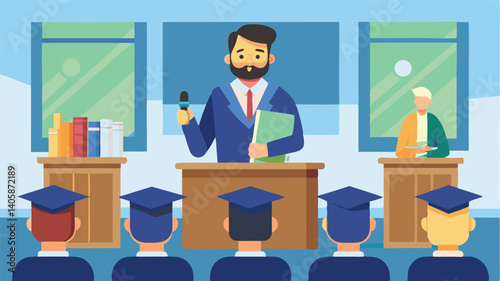 Professional speaker giving a presentation to engaged audience in a modern conference room setting with digital screens and various attendees