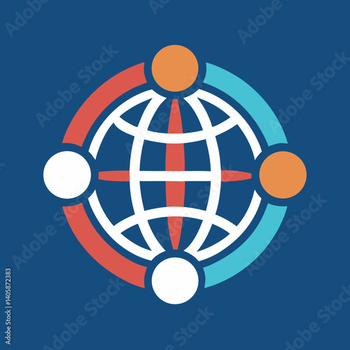 Global Community Logo vector illustration people unity world earth globe teamwork organization