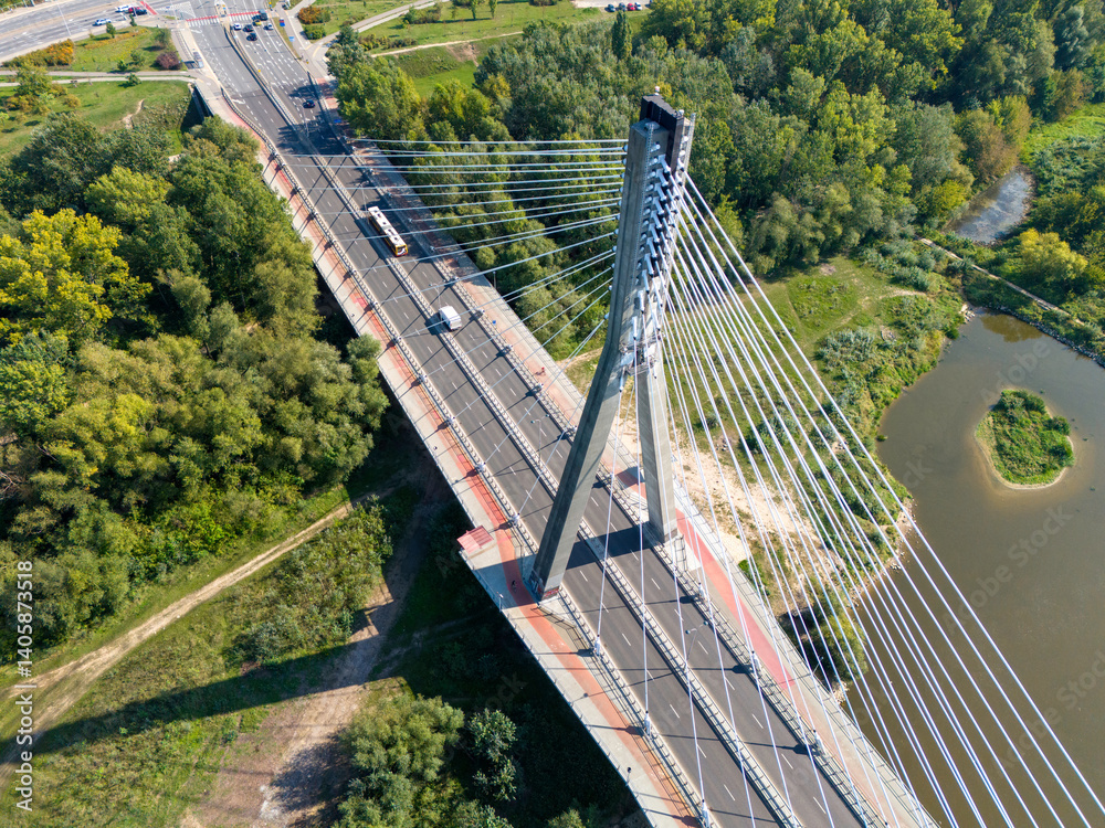 Warszawa, widok na miasto z okolic mostu Świętokrzyskiego