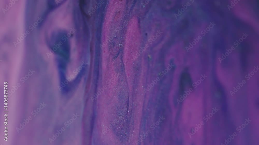 Sparkling glitter. Blur blend. Defocused colorful purple shimmering gleaming flow marble texture bright particles moving on abstract bokeh light art background.