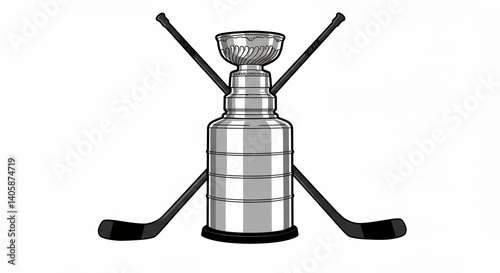 Hockey stanley cup trophy graphic design