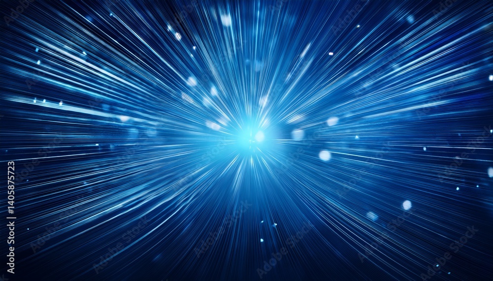 Fototapeta premium Blue radial background light glitter