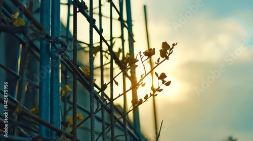 Scaffolder dismantling scaffolding on a construction site. Featuring teamwork and safety