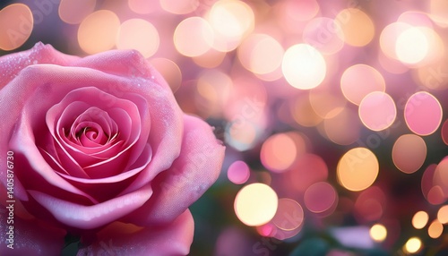 Abstract pink rose bokeh light
