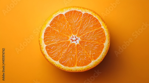 Fresh Orange slice on a Orange background