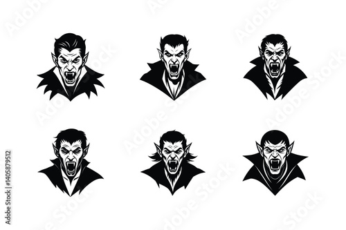vampire fangs vector art silhouette