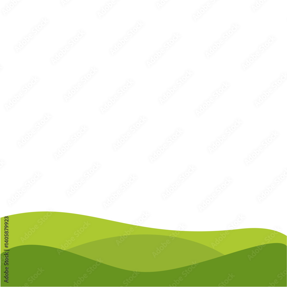 Green Rolling Hills Landscape Vector Illustration