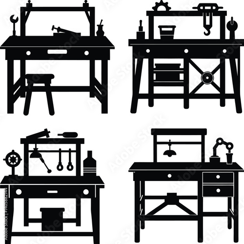 Workbench silhouette vector