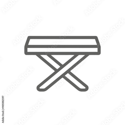 Barbecue table icon in minimalistic style, gray colors  
