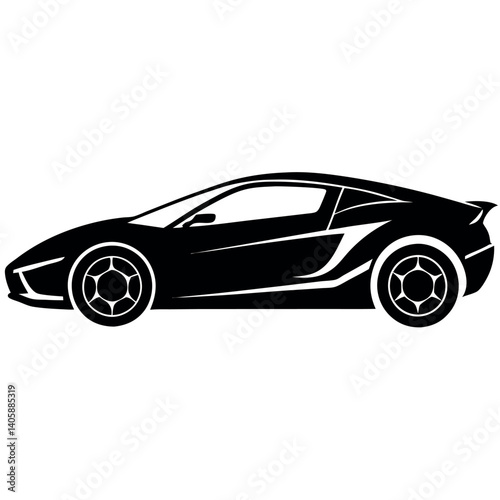 Sports Car Silhouette Line Art Perfect for Web, Mobile & Print Design