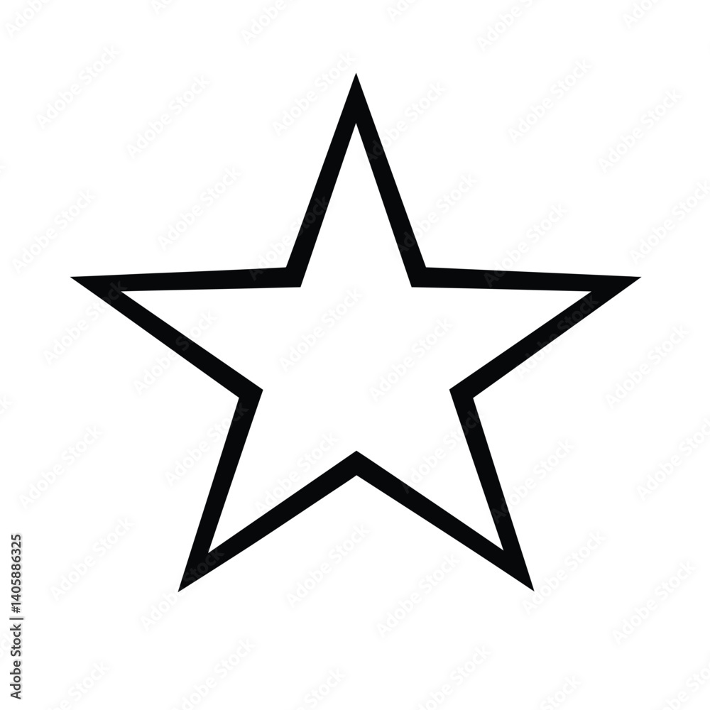 Black Star Outline Symbol Isolated On White Background Decorative Element Illustration Black Star Outline Symbol Isolated On White Background Decorative Element Illustration