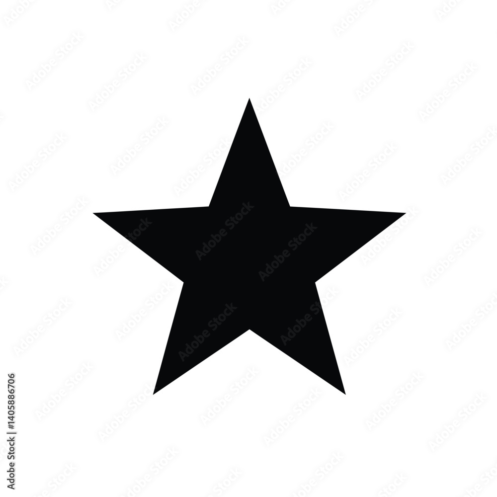 Black Five Pointed Star On White Background Illustration Icon Element