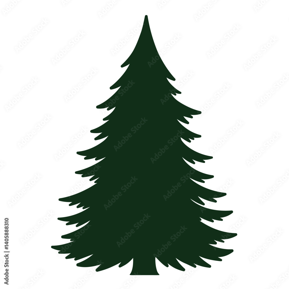 Silhouette Of A Simple Evergreen Tree Illustration For Christmas Design Elements Silhouette Of A Simple Evergreen Tree Illustration For Christmas Design Elements