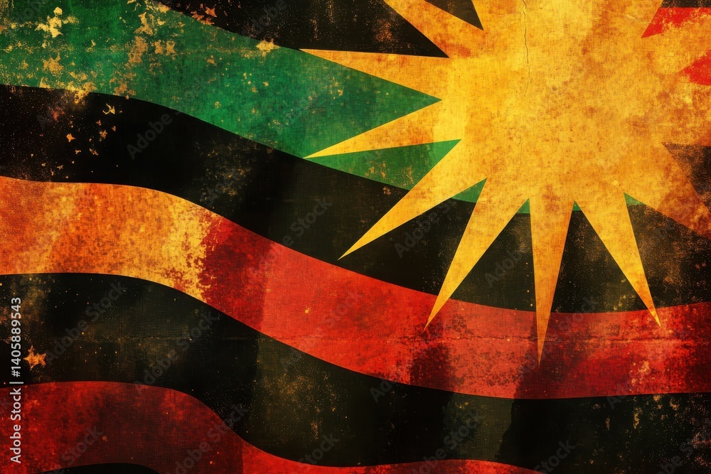 custom made wallpaper toronto digitalDistressed flag with sunburst and horizontal stripes in green