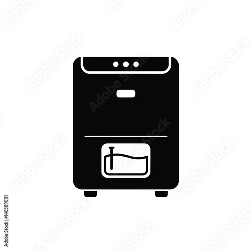 Silhouette Of A Modern Air Dehumidifier With Transparent Water Level Indicator