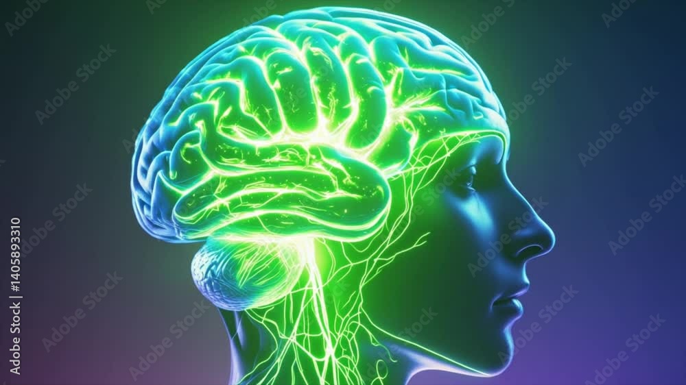 Human Brain with Digital Visualization and Neural Network Representation. Human Brain with Digital Visualization and Neural Network Representation.