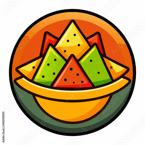 Nachos Icon – Printable Vector Graphic for Menus & Kitchen Designs