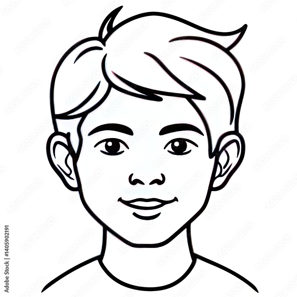 a abstract boy face line art a abstract boy face line art
