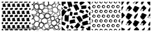 Set of seamless patterns with scribble smears