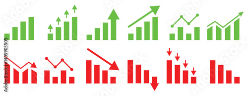 Graph icon set vector eps10.