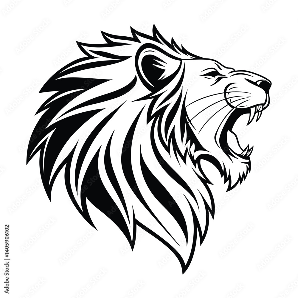 Fototapeta premium Lion head line art and illustrator eps 10