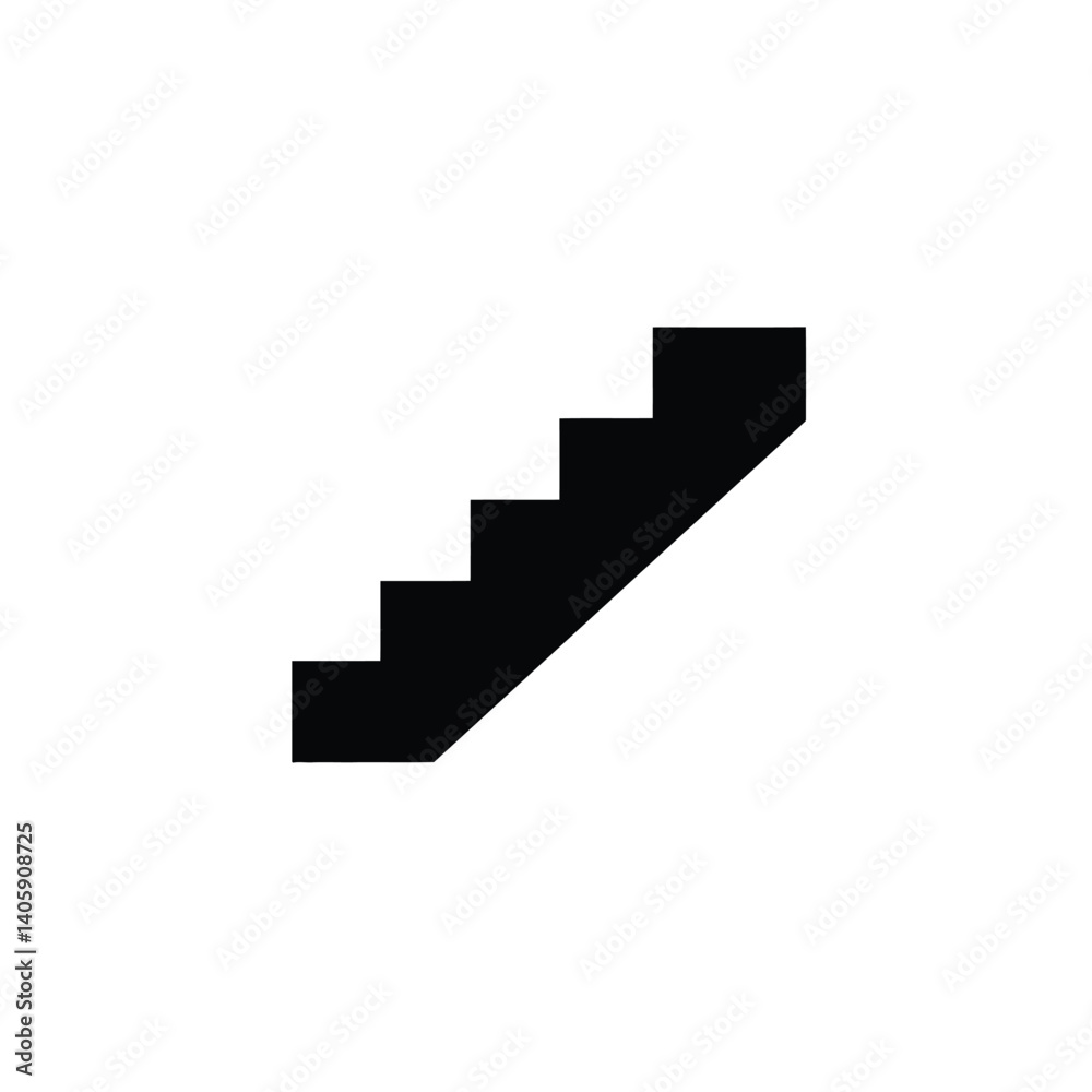 Isolated Staircase Icon Silhouette On White Background Architectural Symbol Design Element Isolated Staircase Icon Silhouette On White Background Architectural Symbol Design Element