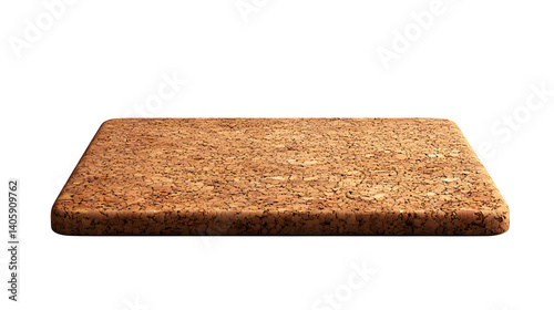 Bulletin board or pinboard with cork texture, realistic, isolated on white background