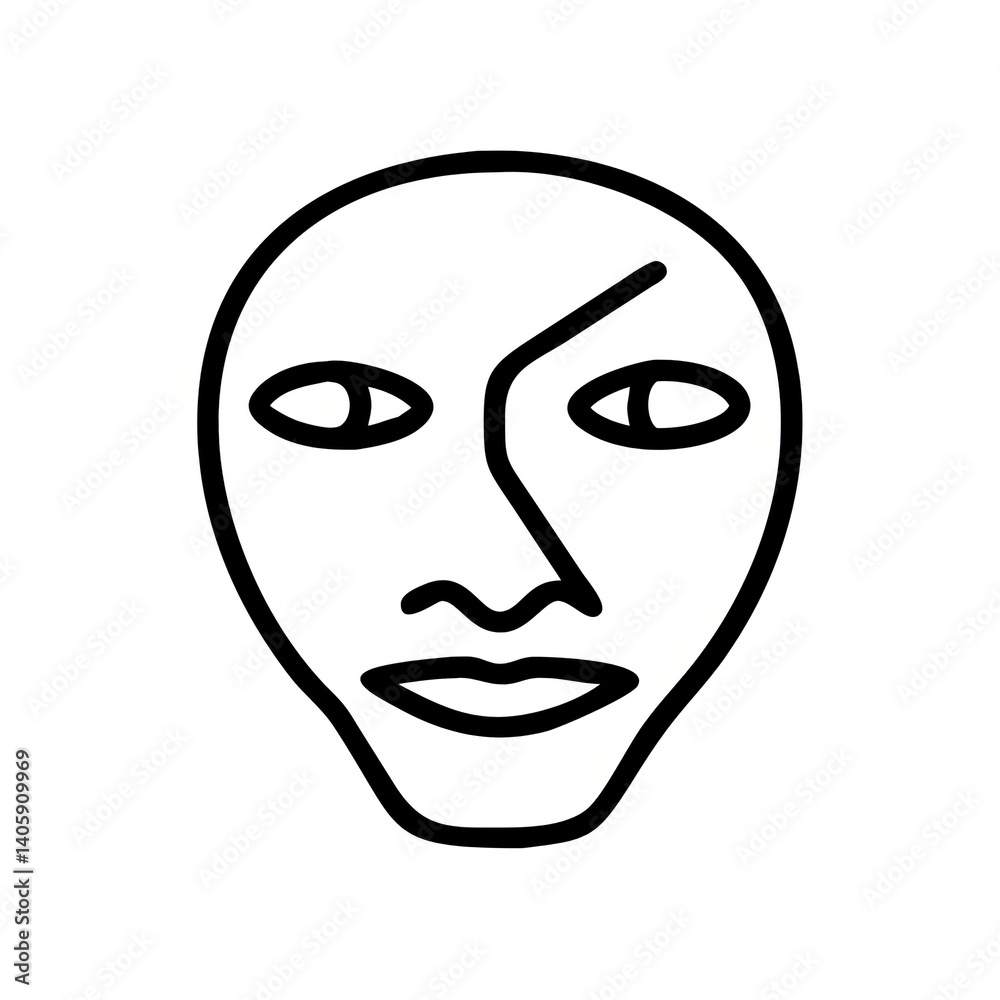 a abstract man face line art a abstract man face line art