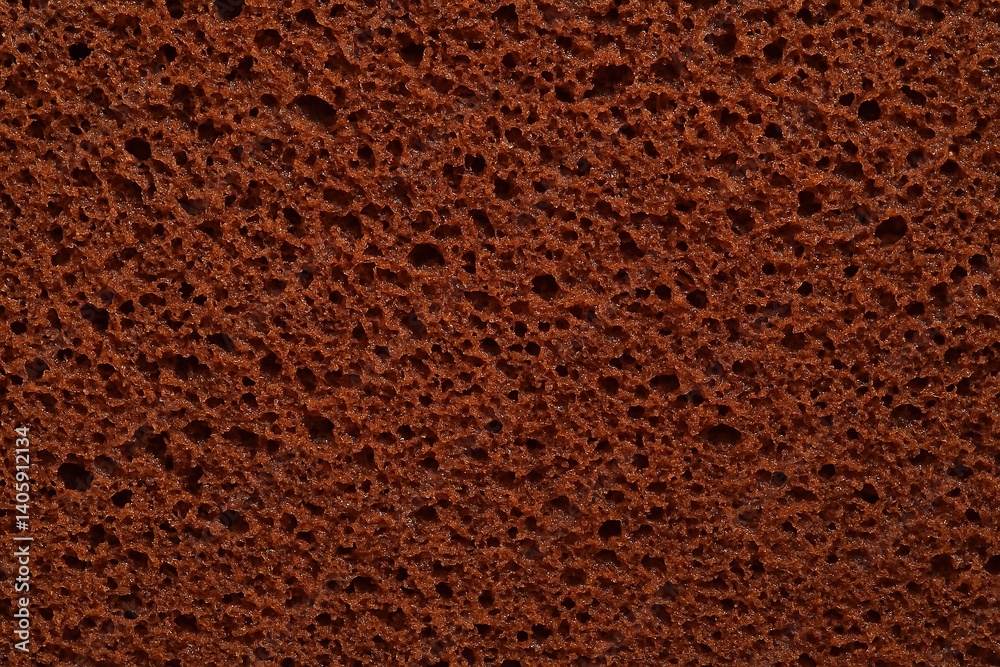 Close-up of chocolate cake texture with rich brown color and airy crumb Close-up of chocolate cake texture with rich brown color and airy crumb