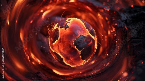 Burning Planet Earth  Global Warming  Climate Change  Hot Earth  Fire  Inferno  Disaster  