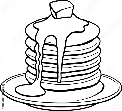 A Delicious Stack of Pancakes Drizzled With Syrup and Topped With Butter