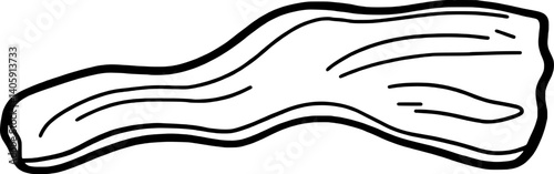 Simple Line Drawing Of A Single Strip Of Bacon