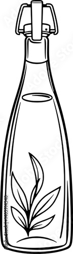 Glass Bottle with Swing-Top Lid Containing a Plant